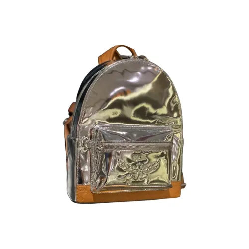 MCM Stark Danube Leather Gym Small Size Women's Silver