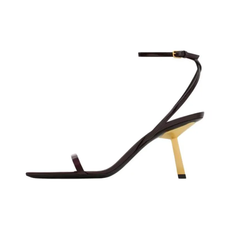 SAINT LAURENT Lee Strap Sandals 7.5cm Women's Ice Chestnut-0