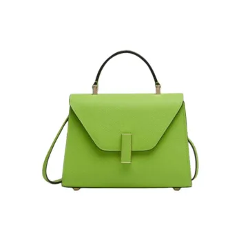 Valextra Calfskin Shoulder Bag Crossbody Bag Handbag Women's Apple Green