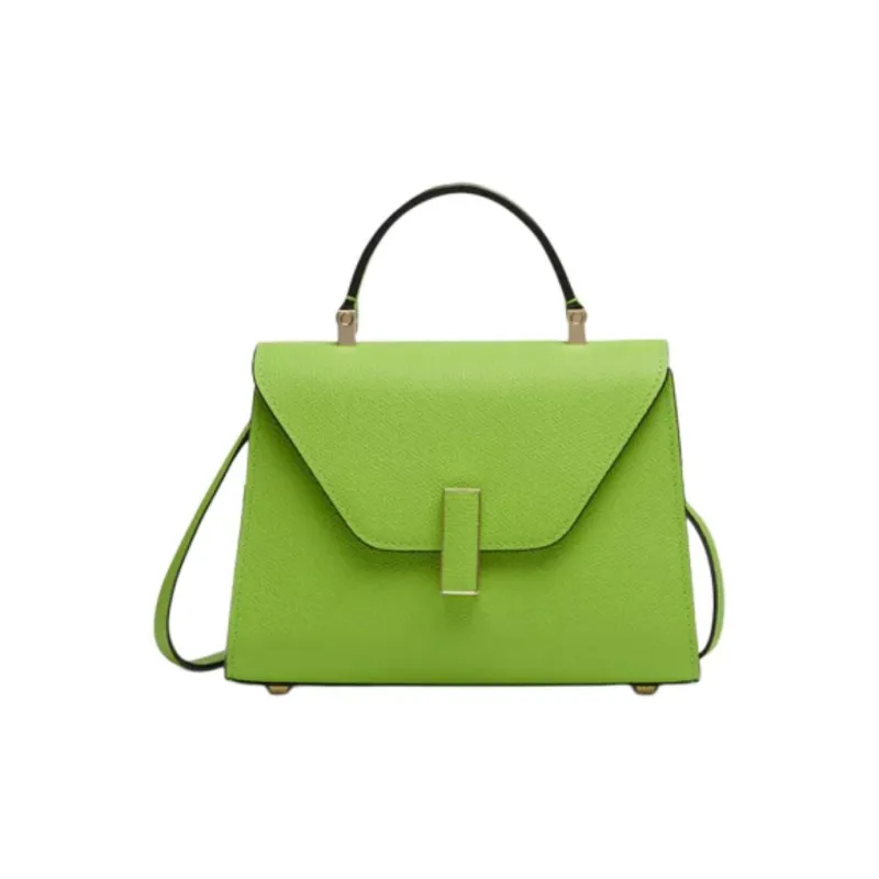 Valextra Calfskin Shoulder Bag Crossbody Bag Handbag Women's Apple Green-0
