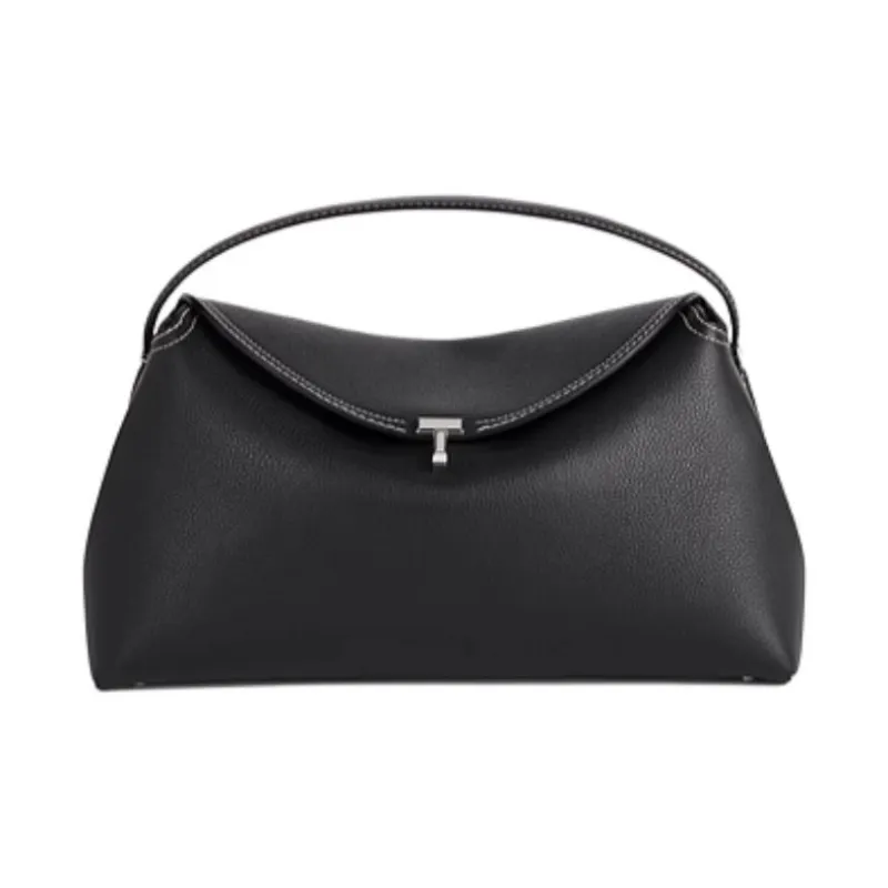 TOTEME Cow Leather Shoulder Bag Crossbody Bag Handbag Medium Size Women's Black-0