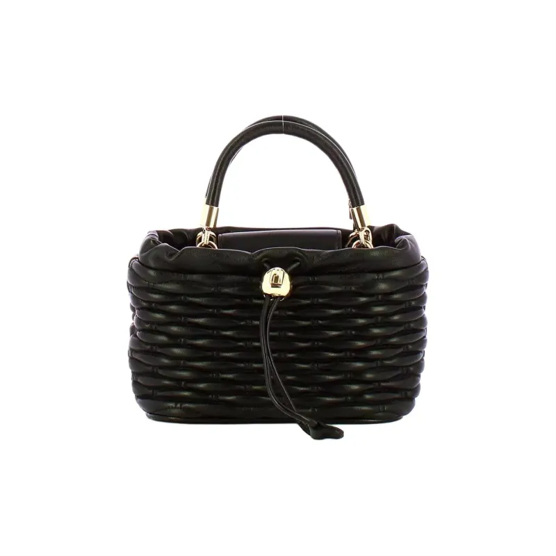 Furla Genuine Leather Shoulder Bag, Crossbody Bag, Handbag Mini Women's Black-0