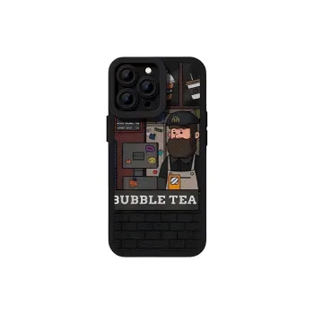 Wei Xin Silicone Material Black Base Cashier Phone Cases Compatible With IPhone 16/15 Pro Max/Apple 13/14 Pro/Max
