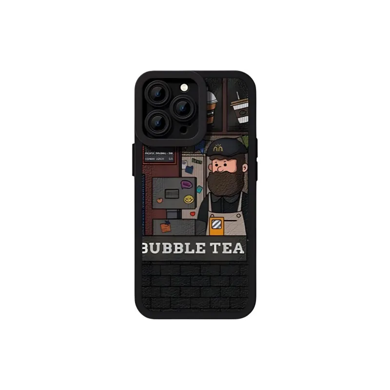 Wei Xin Silicone Material Black Base Cashier Phone Cases Compatible With IPhone 16/15 Pro Max/Apple 13/14 Pro/Max-0