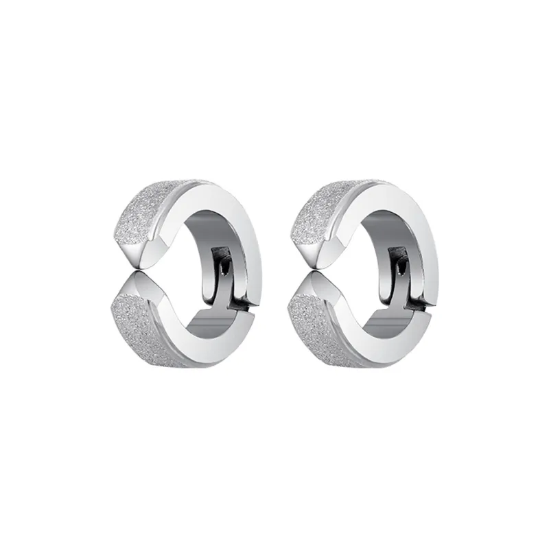 MISS XIA JWY Titanium Steel Clip On Earrings Men's-0