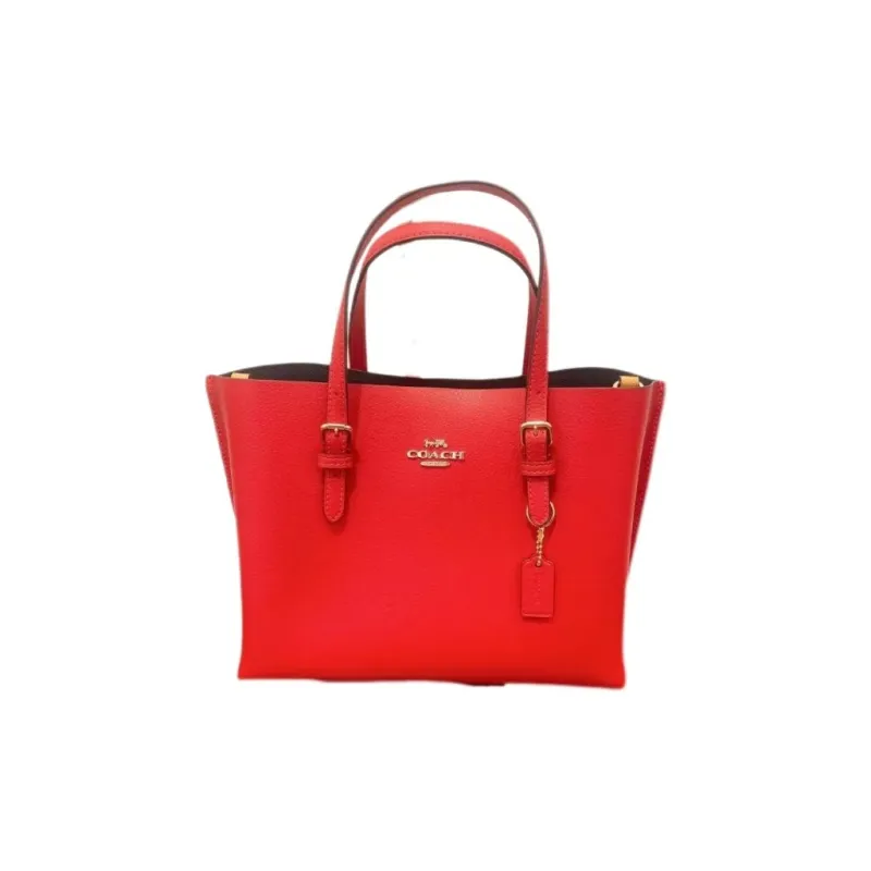 COACH Mollie Leather Shoulder Bag Crossbody Bag Tote Bag Handbag Medium Size Women's Red-1