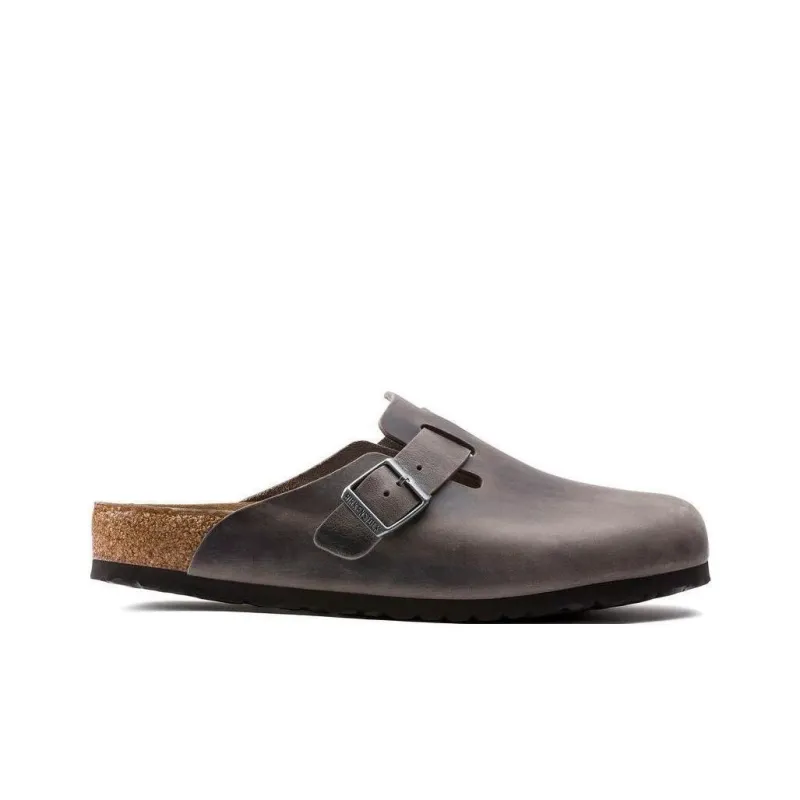 Birkenstock Boston Soft Footbed Wrap toe Slippers Unisex Taupe Narrow Fit-1