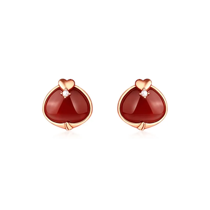 CENTURY&KINDLE Agate Stud Earrings Women's-0