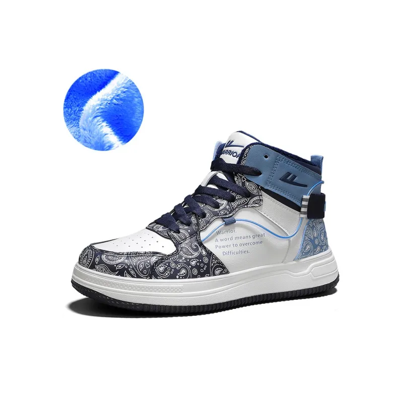 WARRIOR Skateboard Shoes Unisex High Top Dark Blue/Light Blue-8