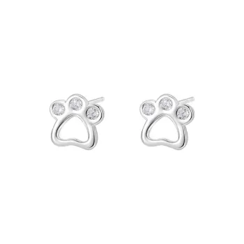 Heart Grass 999 Fine Silver Stud Earrings Women's