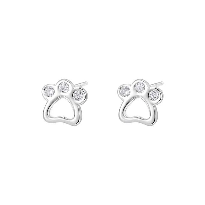 Heart Grass 999 Fine Silver Stud Earrings Women's-0