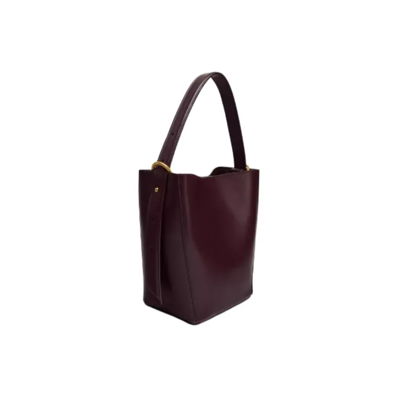 ZARA PU Bucket Bags One Shoulder Handbags Medium Size Women's Bright Red-4