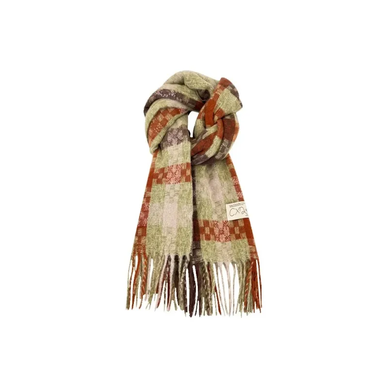 PISHUSHU Polyester Knit Scarves Unisex Capri Blue-0