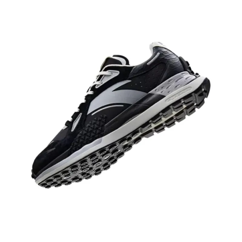 Anta Star Marker Cushioning Slip Resistant And Abrasion Resistant Low Top Running Shoes Men's Black White-2