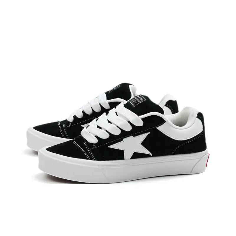 UNNCC Coverage Anti Slip And Wear Resistant Low Top Skateboard Shoes Unisex Black-2