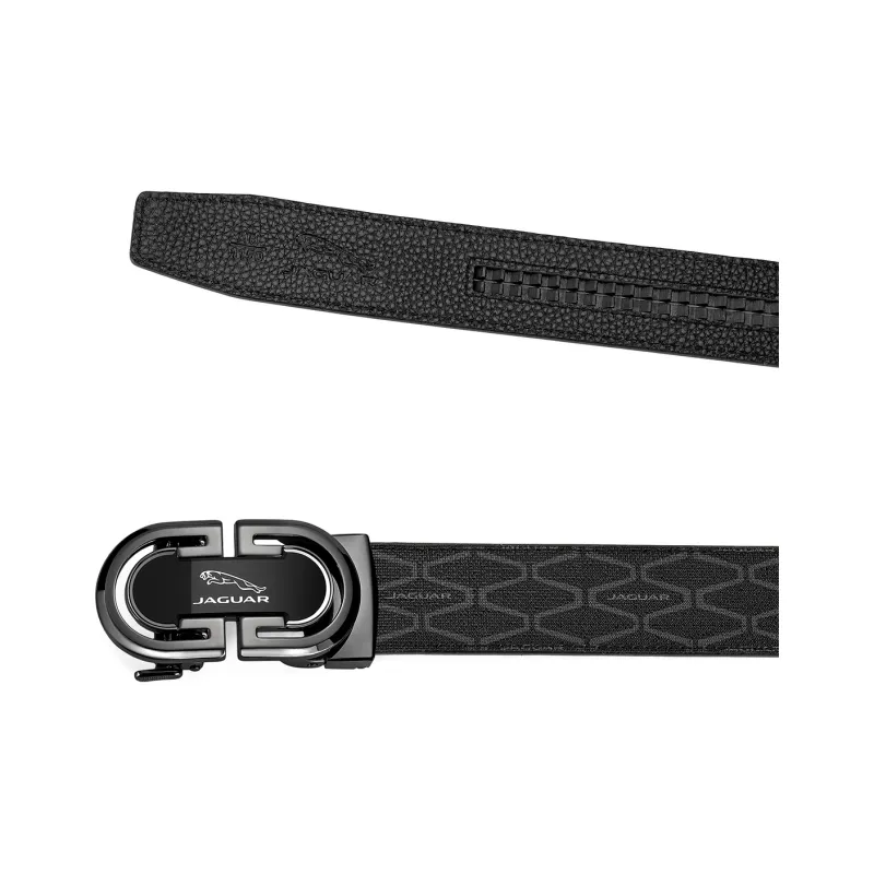 JAGUAR PVC Leather Belts Men's Black Width  3.5cm-5