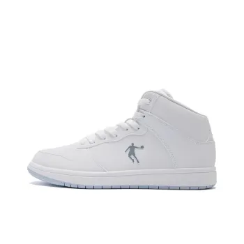 QIAODAN Skateboard Shoes Women's High Top Jordan White/Rain Blue
