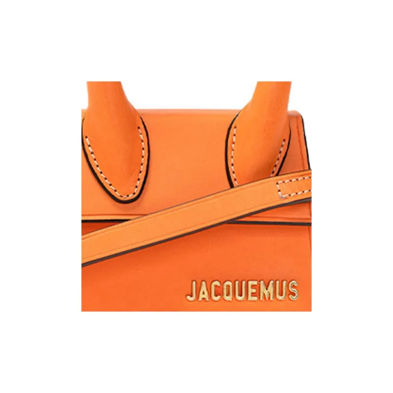 Jacquemus Leather Shoulder Bag Crossbody Bag Handbag Women's Orange-3