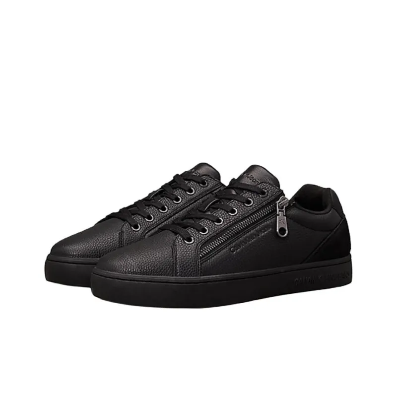 CKJ CALVIN KLEIN JEANS Low Top Skateboard Shoes Men's Pure Black-2