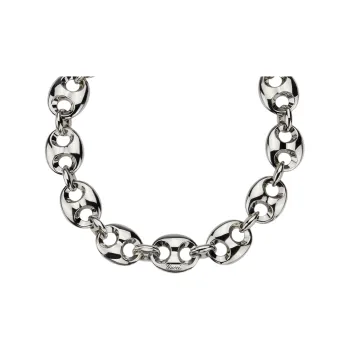 GUCCI Palladium Plated Metal Necklaces Men's Silver