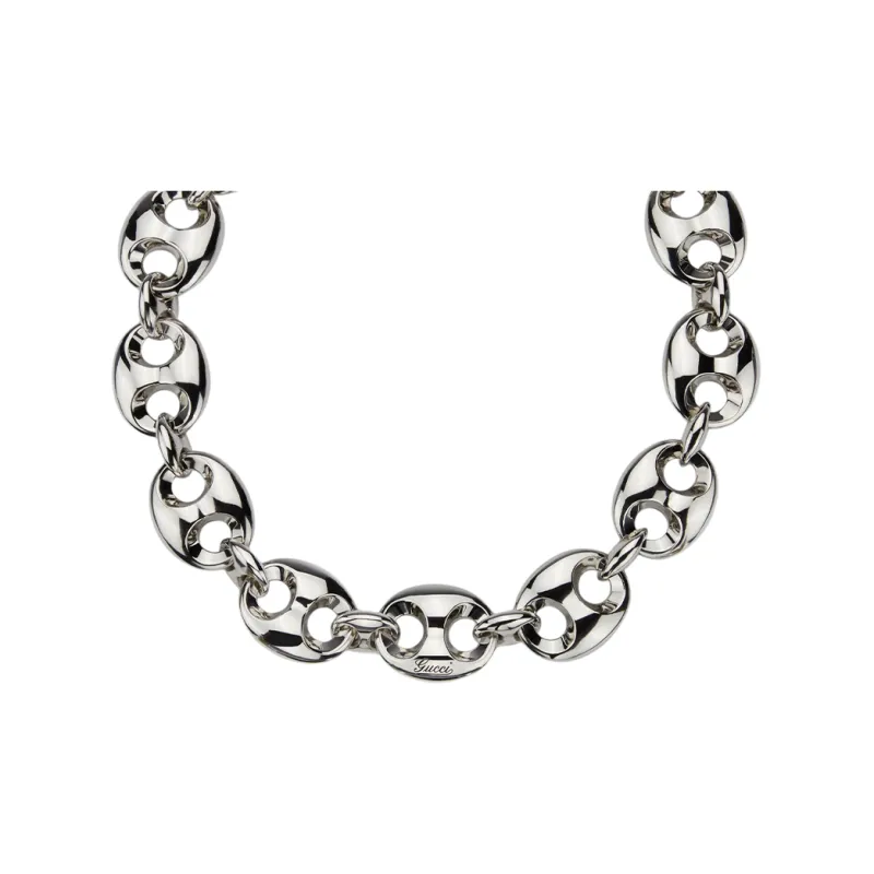 GUCCI Palladium Plated Metal Necklaces Men's Silver-0