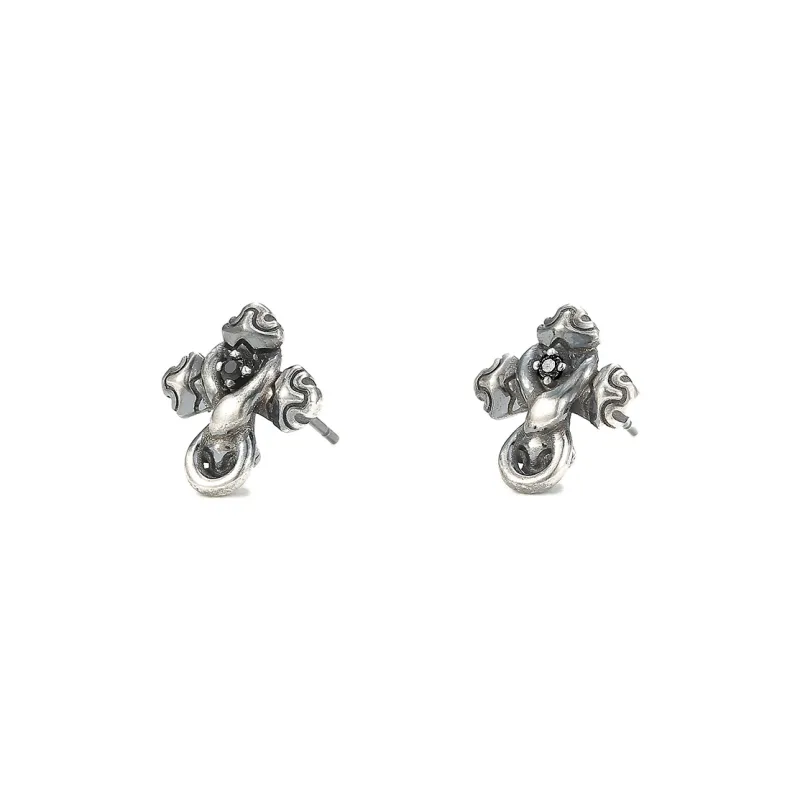 Ruibeila 925 Sterling Silver Stud Earrings Men's-4