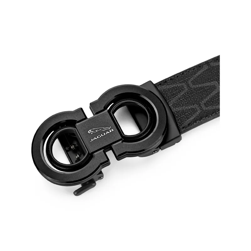 JAGUAR PVC Leather Belts Men's Black Width  3.5cm-6