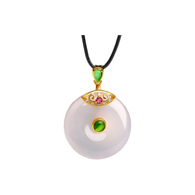 Oriental Jade Chalcedony Necklaces Unisex-0