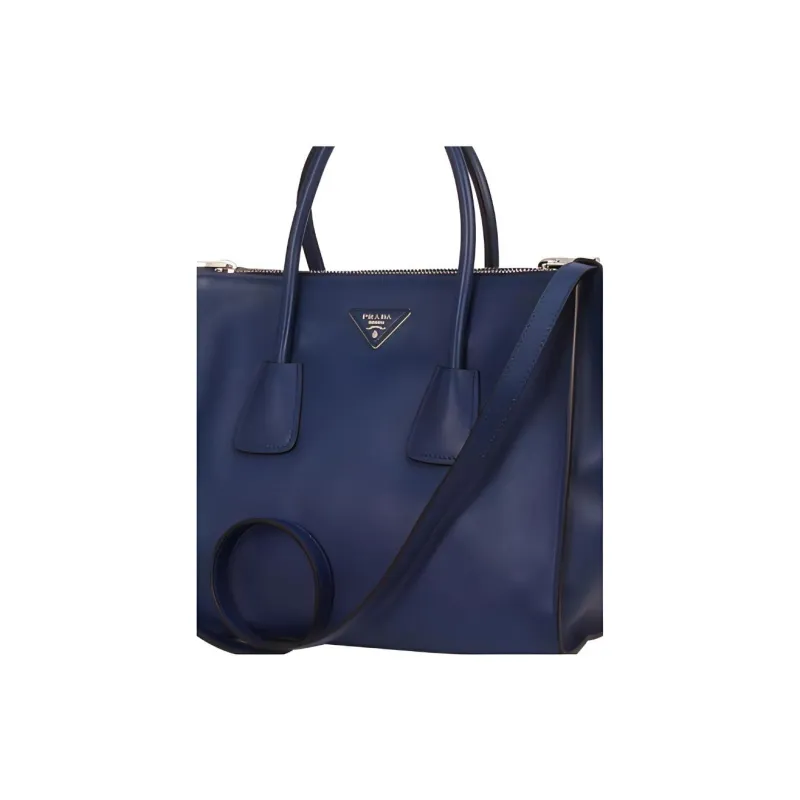 PRADA Genuine Leather Shoulder Bag Crossbody Bag Handbag Women's Dark Blue-1