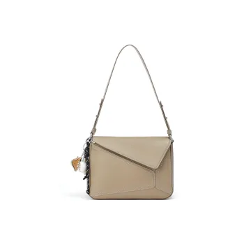 RED DRAGONFLY Cow Leather Crossbody Bag, Shoulder Bag Medium Size Women's Elephant Gray