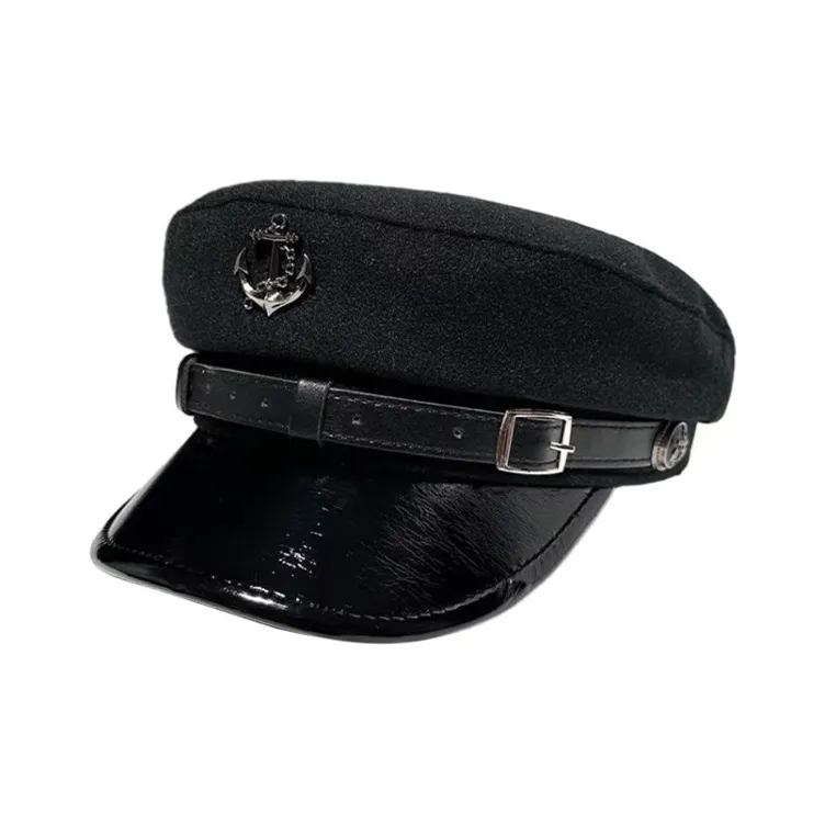 JKEM Leather/Polyester Painter Beret Women's-3
