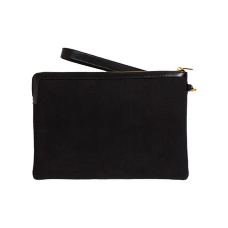 CELINE Canvas Handbags Clutches Women's Black-2