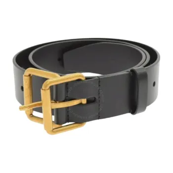 Balenciaga Calfskin Hardware Accessories Leather Leather Belts Men's Black 3.8CM