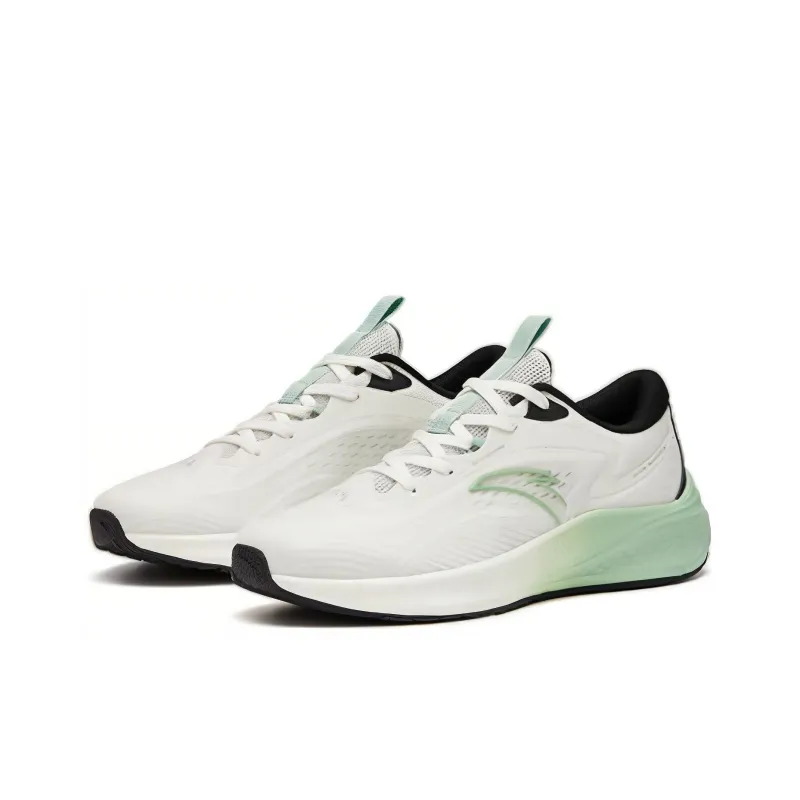 Anta Road Run Cushioning Anti Slip And Wear Resistant Low Top Running Shoes Men's White Gouache Green-2