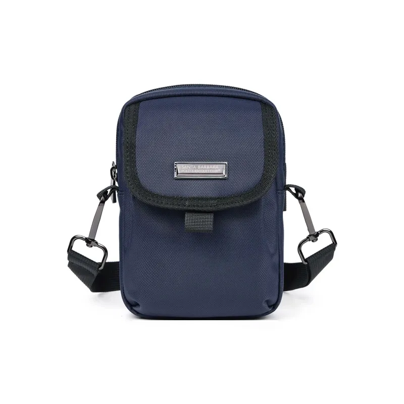 SANTA BARBARA POLO & RACQUET CLUB Fabric Shoulder Bag Regular Men's Black/Royal Blue-5