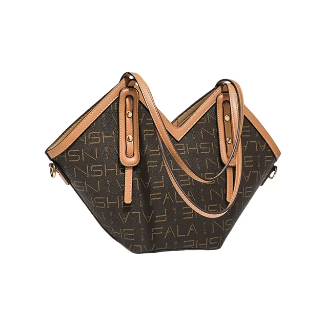 OCTSUI PVC Tote Bag Shopping Bag Shoulder Bags Women's Coffee/Denim-1