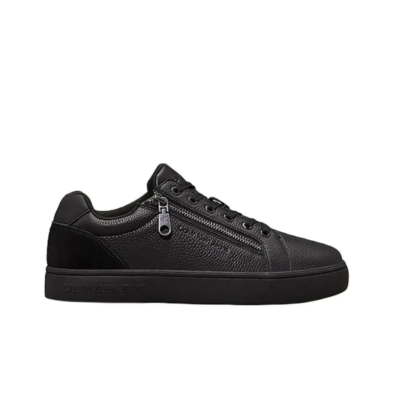 CKJ CALVIN KLEIN JEANS Low Top Skateboard Shoes Men's Pure Black-1