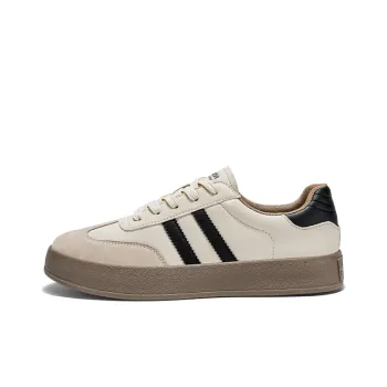 AGSDON Non slip Lightweight Low Top Skateboard Shoes Men's Beige Yellow