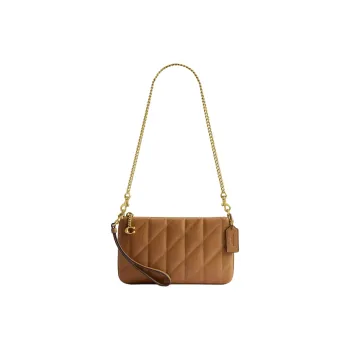 COACH Nappa Leather Handbag Shoulder Bag Small Size Women's Honey Brown