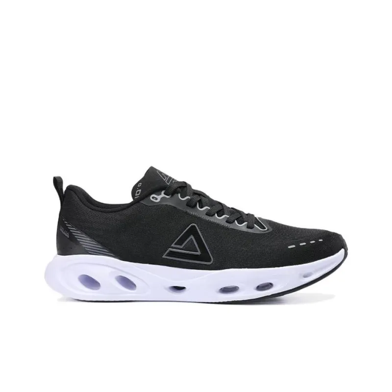 PEAK Elegator 10 Cushioned Anti Slip Wear Resistant Breathable Lightweight Low Top Running Shoes Men's Black White-1