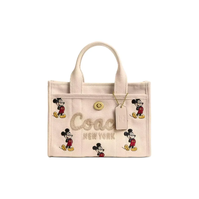 COACH Disney Collaboration Canvas Bag, Tote Bag, Shopping Bag, One Shoulder Crossbody, Handbag Trumpets Women's Ivory-0