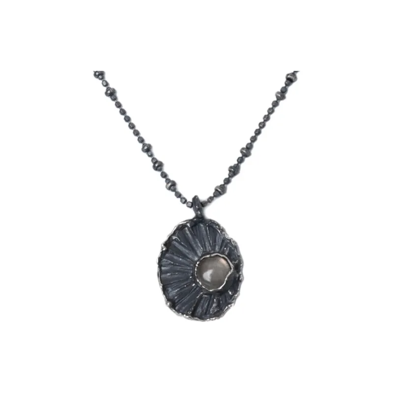 M.Wong 925 Sterling Silver Inlay Moonstone Shimmer Layering Collarbone Chain Necklace Women's-3