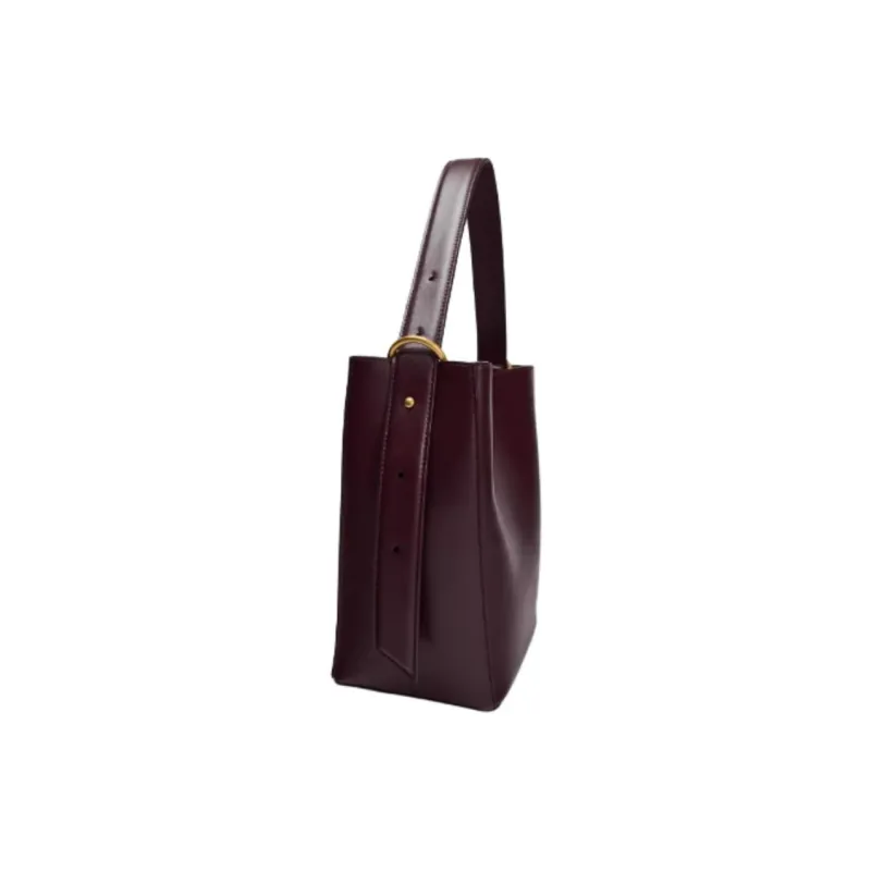 ZARA PU Bucket Bags One Shoulder Handbags Medium Size Women's Bright Red-3