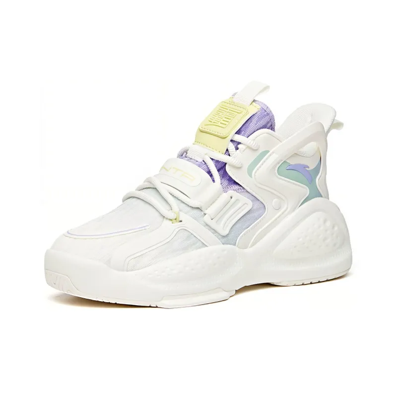 Anta Bastard 2.0 Life Collection Slip Resistant Coverage Mid Top Skateboard Shoes Women's Fluorescent Light Green-2