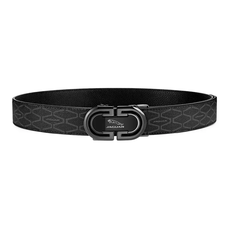 JAGUAR PVC Leather Belts Men's Black Width  3.5cm-2