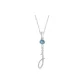Plain Chain+Pendant+Crystal Diamond Blue+Letter J