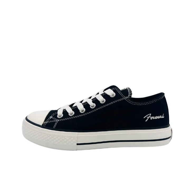 QIANJIN Low Top Canvas Shoes Unisex Black-0