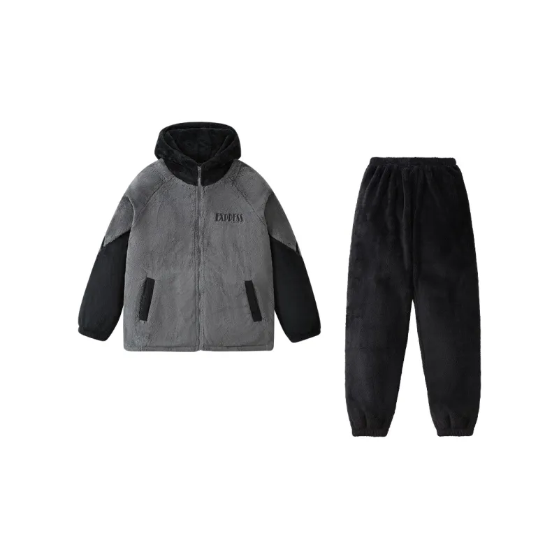 QINZUIMAO Pajama Set Men's Elegant Gray-0