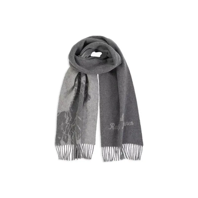 Polo Ralph Lauren Wool Knit Scarves Unisex Gray-1