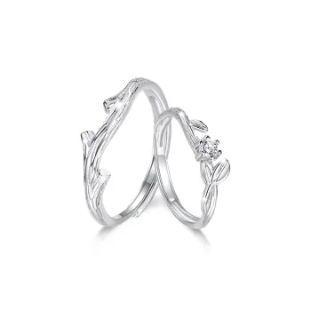 NUSQ Sterling Silver Zircon Rings Unisex